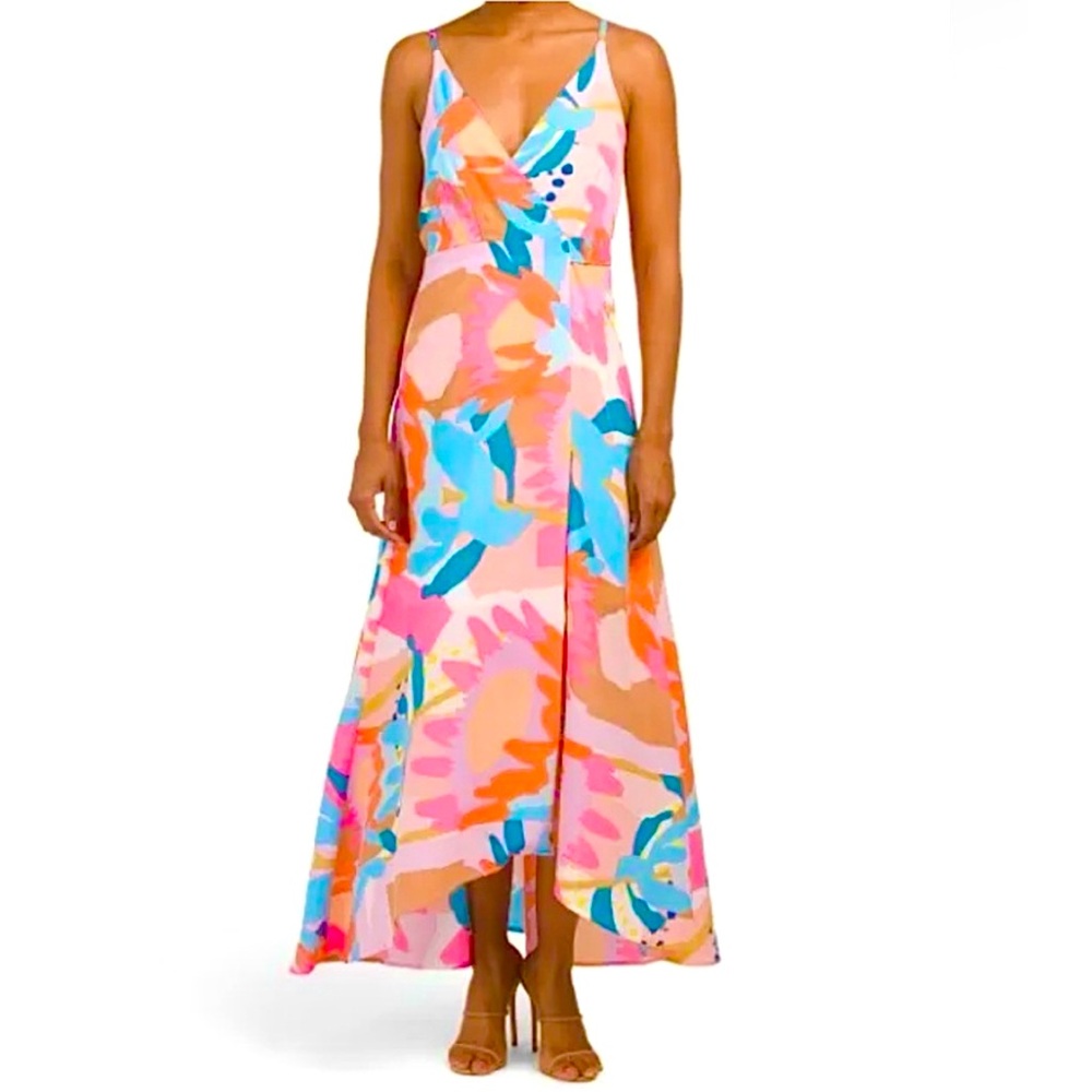 NWT ANTHROPOLOGIE Hutch Floral Mac Wrap Dress. 🟠🩷🪼 Size XL - Picture 3 of 12
